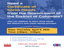 Image for Clean Hands is moving to MyTax.DC.gov.